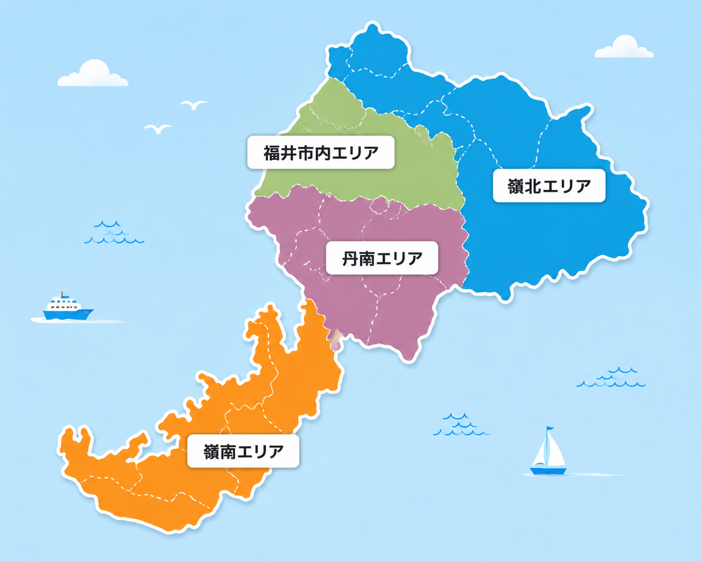 福井県の地域別会員一覧マップ